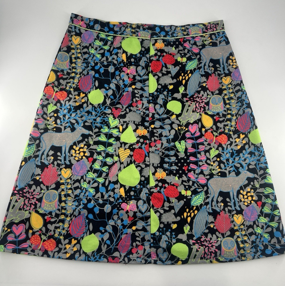 Misslook Skirt Womens 2XL Black Bright Colorful Animal Winter Floral Knee Length